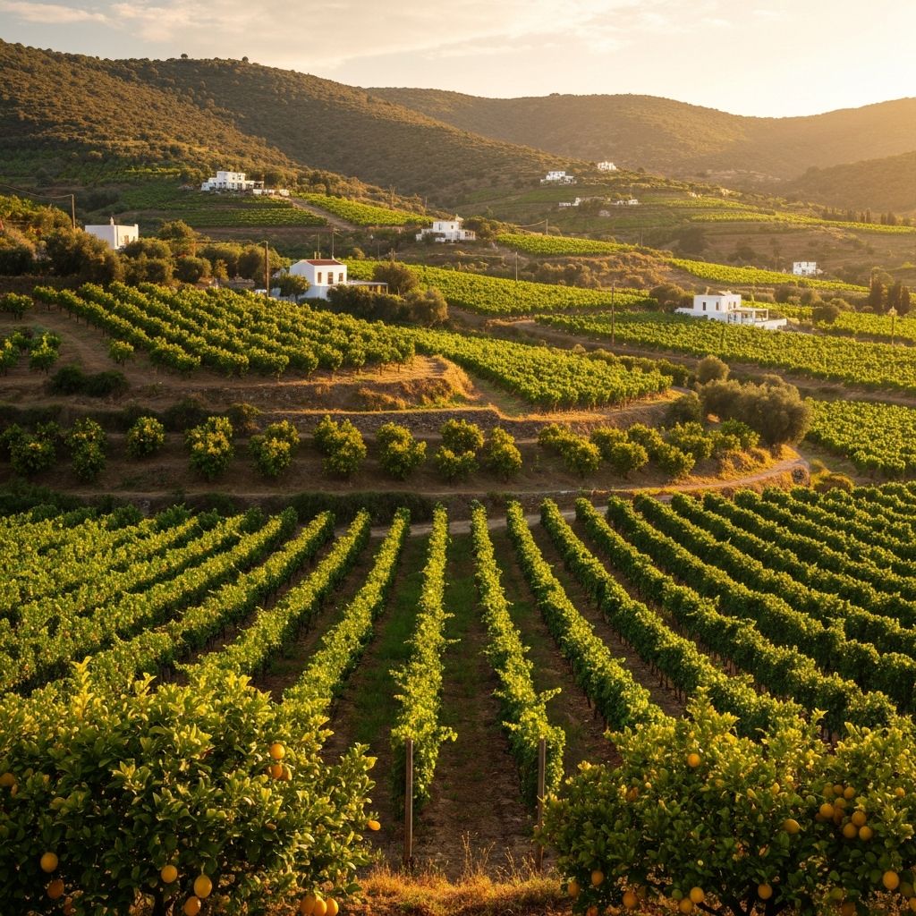 Ελληνικό τοπίο με ντοματιές